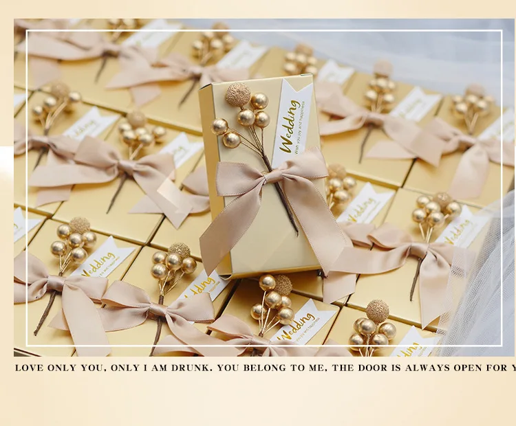 Высококачественные картонные подарочные коробки золотого цвета, сумки на день рождения, украшение для мероприятия вечеринки, конфетные коробки, упаковка для ювелирных изделий