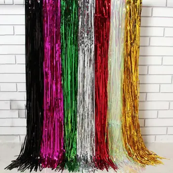 

Christmas Celebration Party Background Fringe Curtain Plastic Streamers Wedding Birthday Party Decoration Backdrop