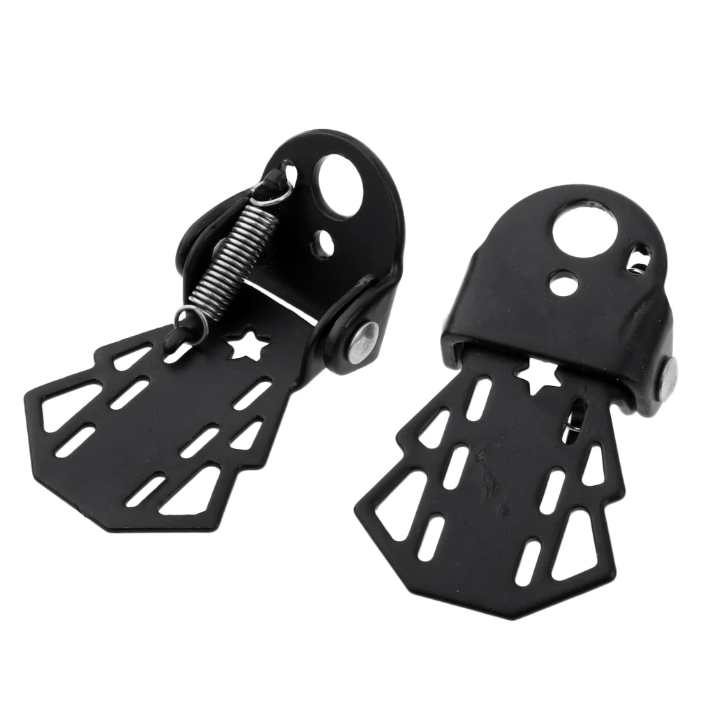 1 Pair Universal Bicycle Rear Seat Pedal Steel Folding Mountain Bike Cycling Riding Footpegs