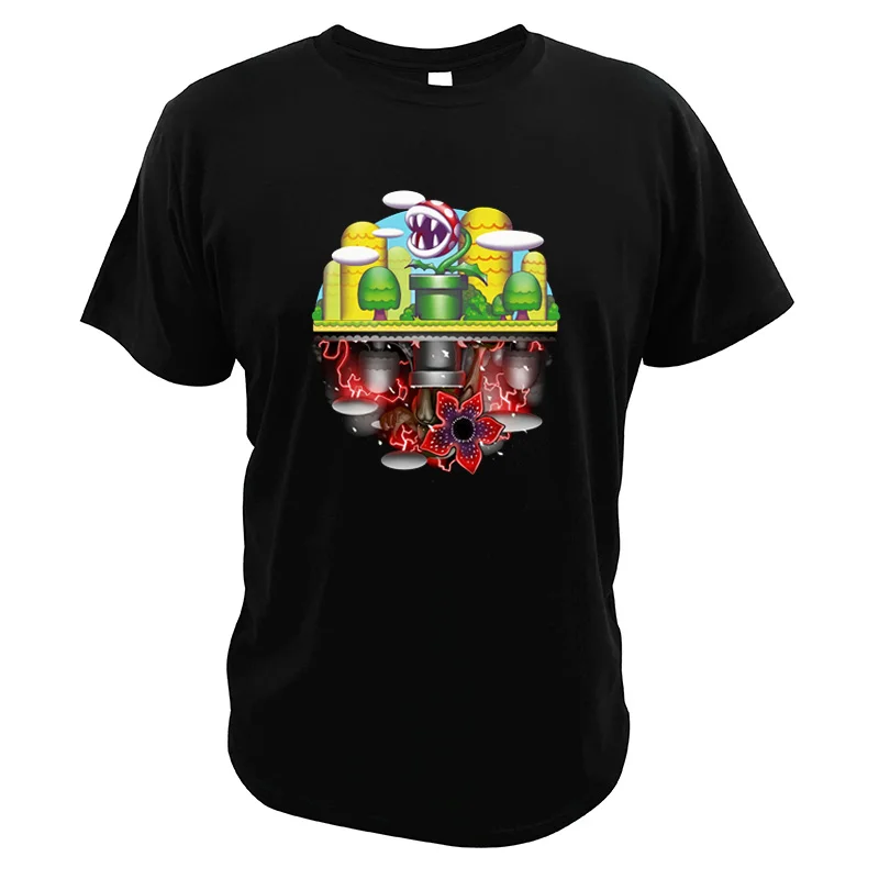 Piranha T shirt Demogorgon Digital Print EU Size High Quality Crew Neck Soft Mashup Tops Stranger Things Tee Shirt