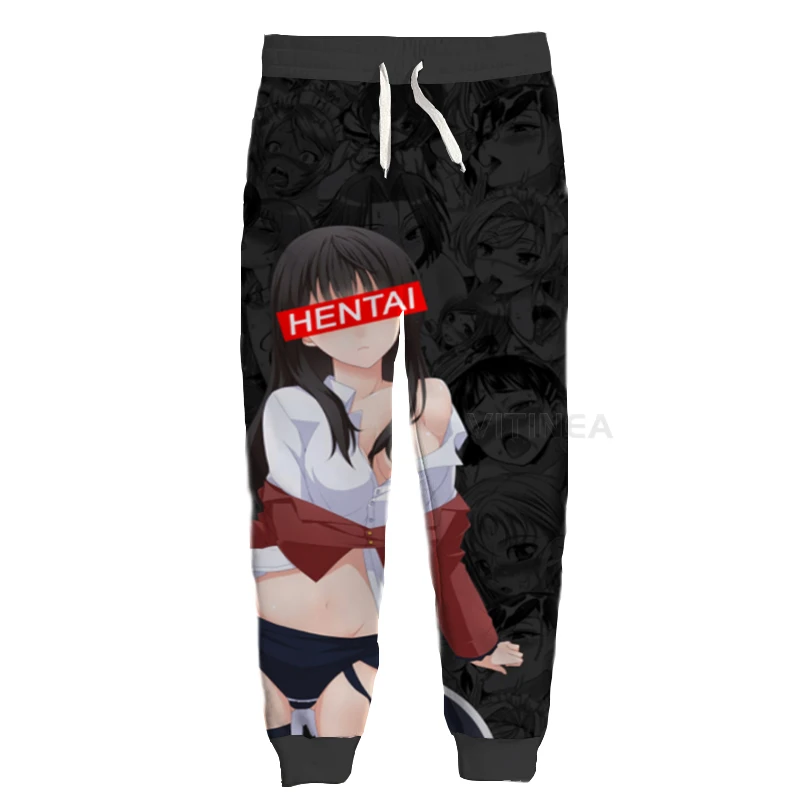 New Fashion Ahegao Graphic Spring Autumn Winter Hip Hop Casual Brand 3D Print Anime Pants Polyester mens sweatpants