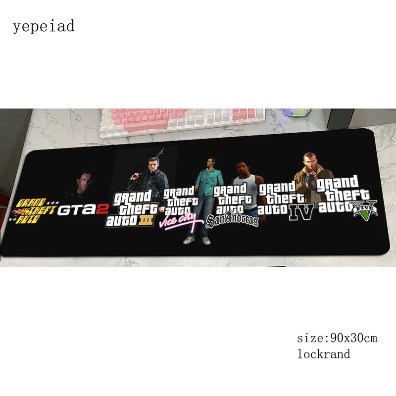 Коврик для мыши gta 5 игровой коврик 900x300x4 мм эстетический Настольный notbook