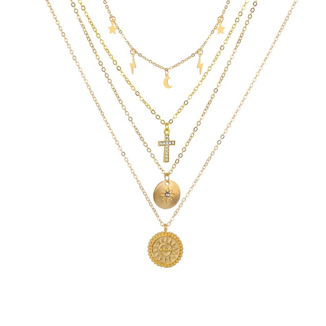 New Vintage Snake Chain Multilayer Necklace For Women Coin Avatar Pendant Necklace Fashion Statement Gift Jewelry