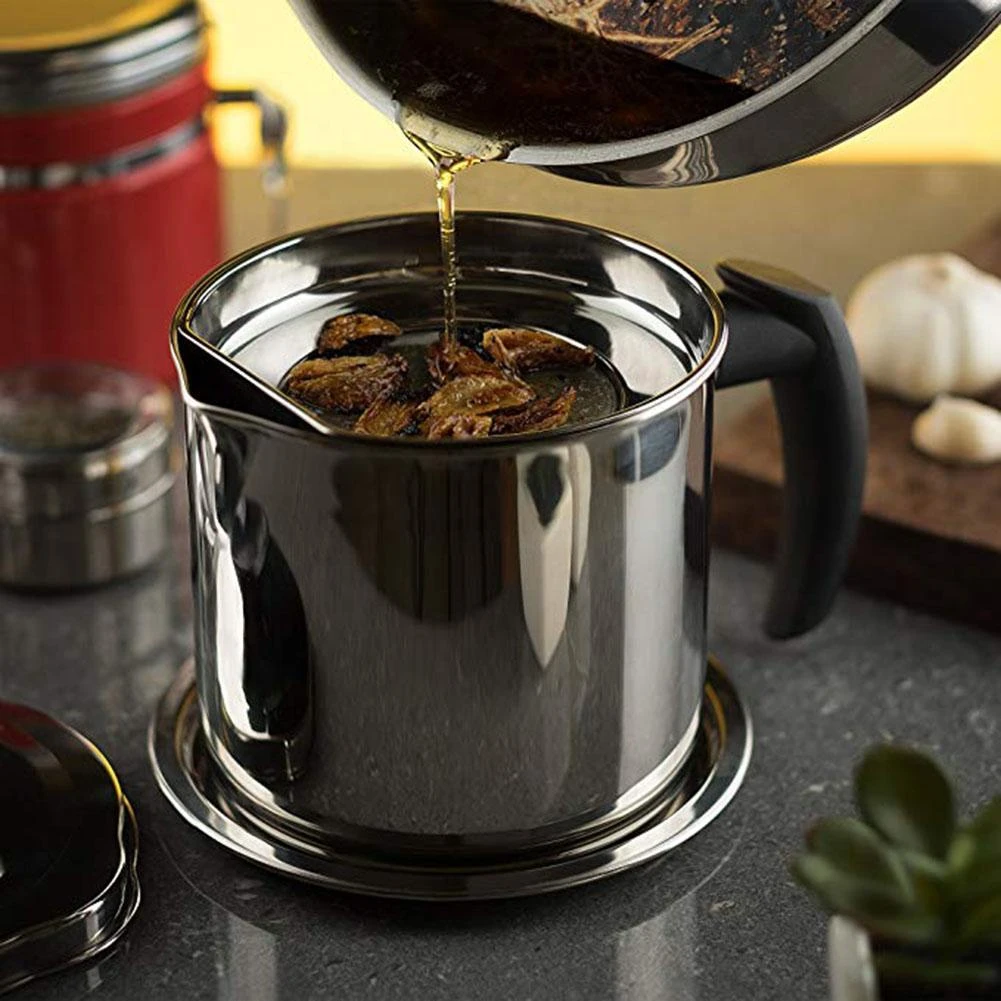 Stainless Steel Grease Container With Separator Bacon Cooking Oil Strainer Tool Colanders Strainers Aliexpress Stainless Steel Grease Container With Separator Bacon Cooking Oil Strainer Tool Colanders Strainers Aliexpress