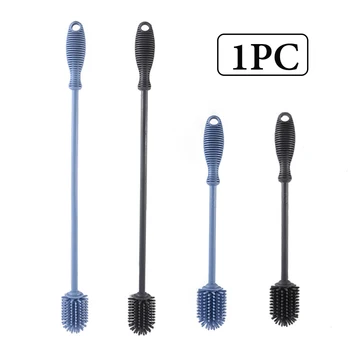 

Soft Silicone Glassware With Hanging Hole Washing Kitchen Long Handle Anti Slip Vase Bottle Cleaning Brush Water Cup For Baby