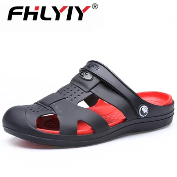 

Fhlyiy New Men Outdoor Beach Casual Shoes Men Sandals Summer Flip Flops Slippers Water Shoes Men Fashion Jelly Shoes Black Blue