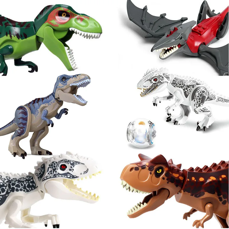 

Jurassic World Tyrannosaurus Rex Compatible with Legoinglys Building Blocks Jurassic Dinosaur Figures Bricks Toys Collection Toy