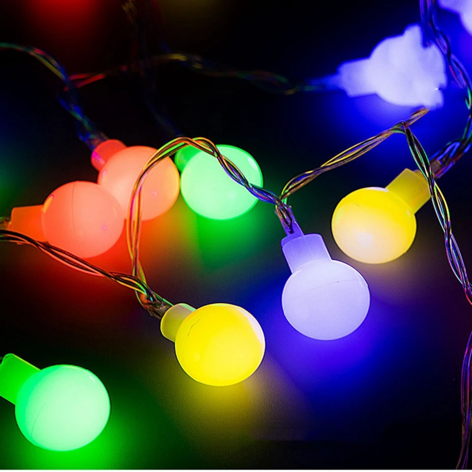 10 м 20 м 30 м 50 м светодиодные гирлянды с белым шаром AC110V/220 В праздничное украшение лампы Фестиваль рождественские Огни наружное освещение