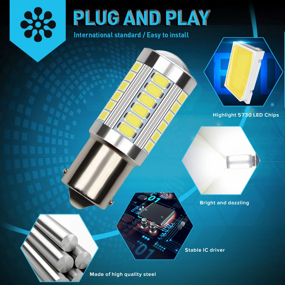 Светодиодная лампа Canbus 2x1156 p21w BA15S led 7443 T20 3157 осветительная для BMW F20 E92 1 2 3 4 5 6 7 8