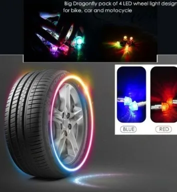 

4pcs Car Wheel Tire Valve Cap Lights LED Nozzle Air Valve Cap Light Cap Cover Accessory Top Led Flash Tyre Wheel Valve Cap New