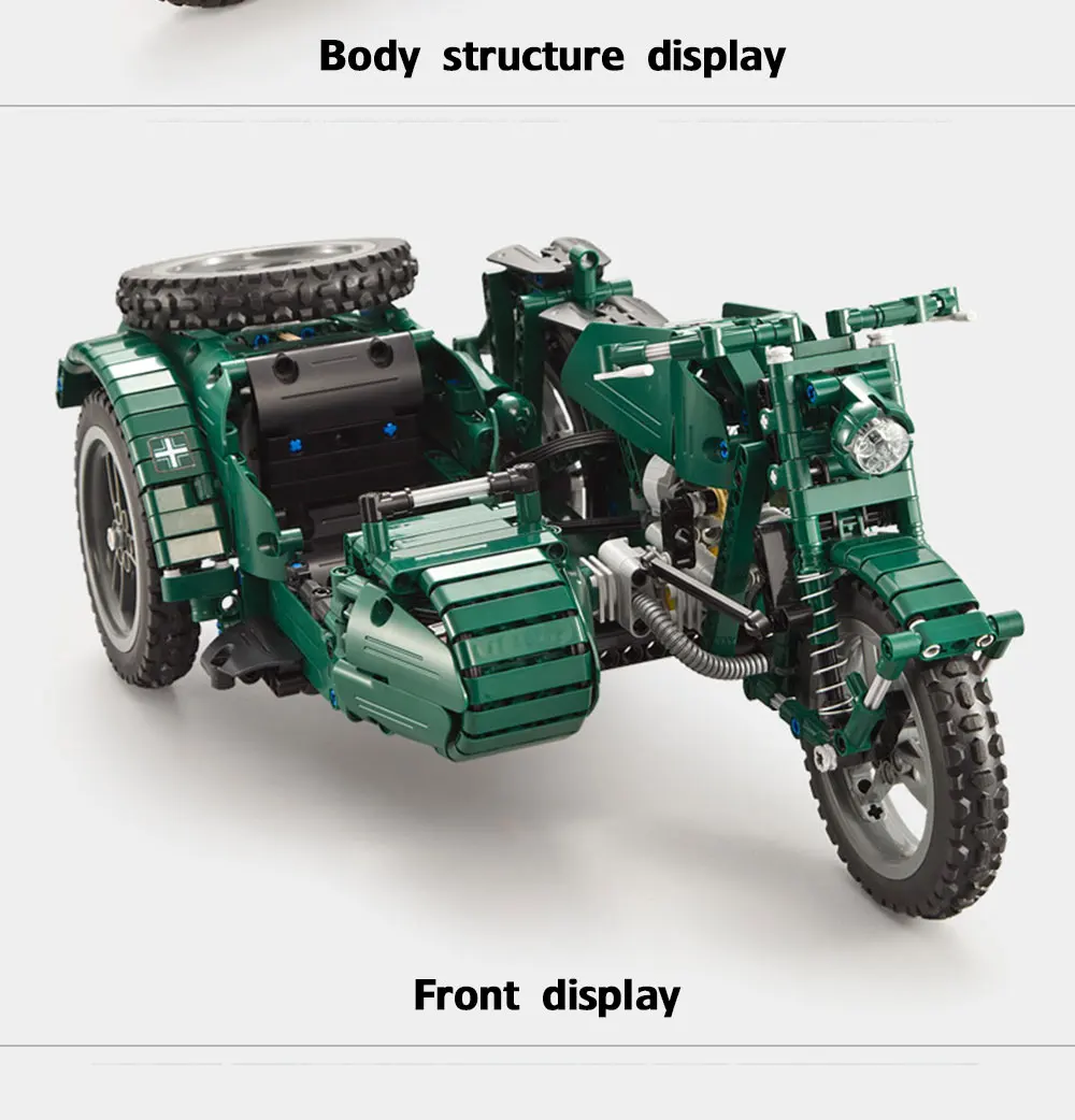 Вторая мировая война мотоцикл беспроводной пульт дистанционного управления Творческий сборный пазл строительные блоки детские игрушки подарок