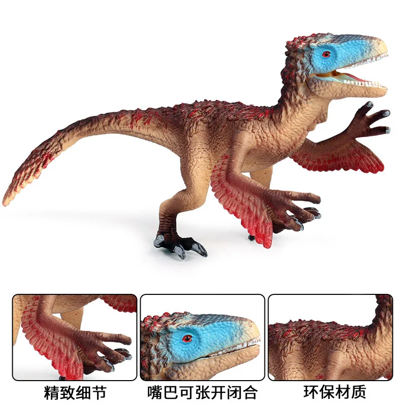 1 шт. коричневый цвет твердый перо коготь Utahraptor модель популярный маленький размер динозавр виды игрушки Топ Дети животных Тема вечерние подарки