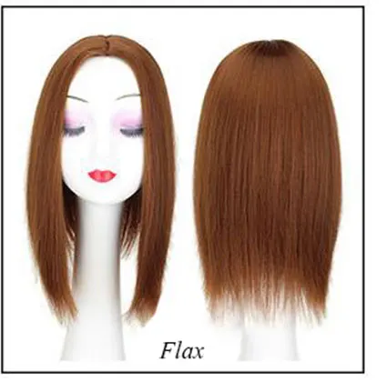Женские волосы Топпер шт. Синтетические волосы 3 клипса в один кусок наращивание волос длинные прямые высокотемпературные волокна - Цвет: flax