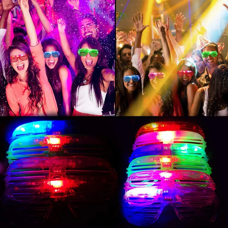 

New 24pcs/set Personality Reusable Glow In The Dark Party Supplies LED Glasses Light Up Glasses Bar Dance Party Neon Party #j