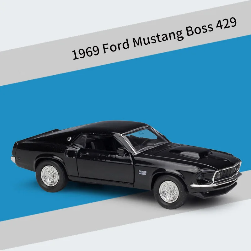 Модель игрушечной машины из сплава 1/36 модель 1969 Ford Mustang Boss 429 черная автомобиль