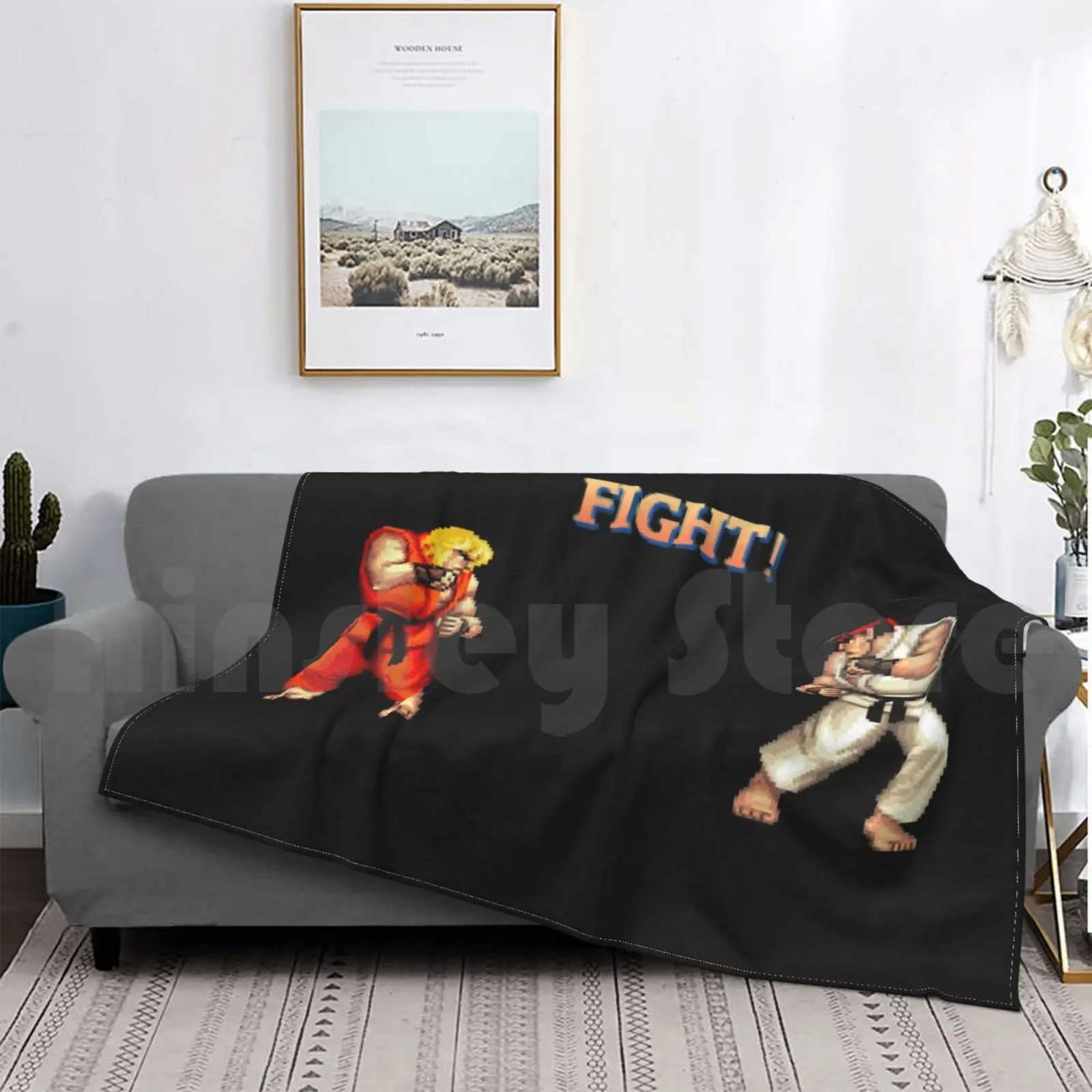 Retro Vintage Ii Originale Arcade Cps-1 Versione Ken Vs Ryu Coperta Moda Personalizzata Ii 2 Ryu Ken Arcade Cps 1 Mondo