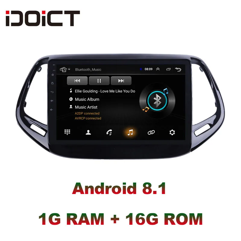 Автомобильный DVD-плеер IDOICT Android 8 1 GPS-навигация мультимедийный плеер для JEEP Compass