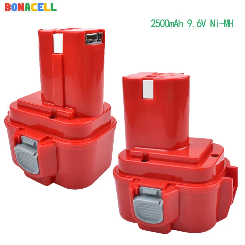 2500mAh 2pack Bonacell 3500 мА/ч, 9,6 никель-металл-гидридный аккумулятор с напряжением для Makita PA09 9120 9122 6207D 192595-8,192596-6 Перезаряжаемые Мощность инструмент Батарея - Цвет: 2500mAh 2pack