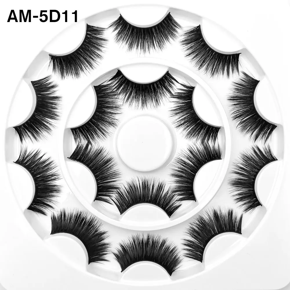 

HUARUITAI 8 Pairs 3D Faux Mink Eyelashes Natural Thick Long False Eyelashes Fake Lashes Makeup Extension Eyelashes