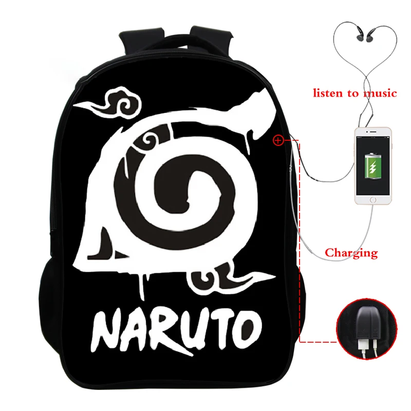 

Naruto multi-function USB charging backpack laptop backpack suitable for youth school backpack 16 inch bag
