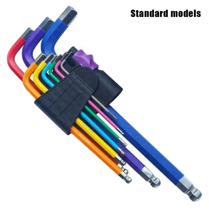 9pcs Allen Wrench Hex Key Set Folding Hex Key Wrench High Hardness Tool Set Car Repairs Tool WWO66