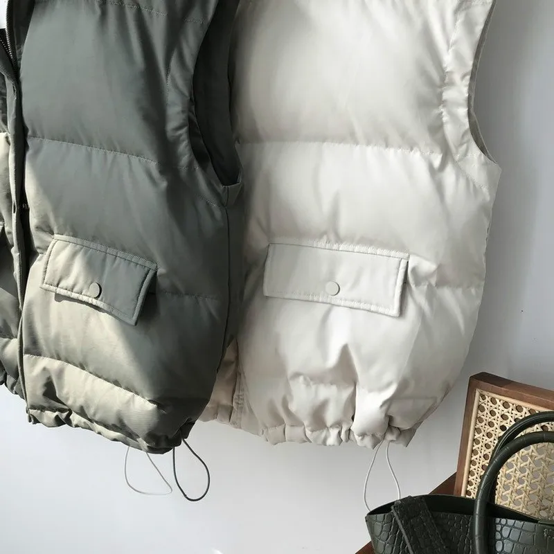 New Arrival 2021 Autumn Winter Women Vest Cotton-padded Short Waistcoat Plus Size Sleeveless Outwear Female Casual Parka Mujer