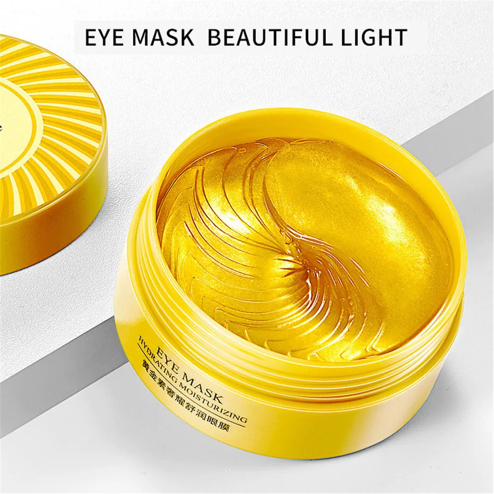 Mascarilla de colágeno para ojos, Parche de Ojo de cristal para dormir, antiarrugas, hidratante, eliminador de ojeras, cuidado ocular antienvejecimiento, 60 uds.