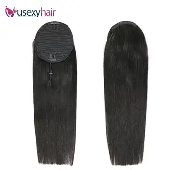 

Drawstring Straight Ponytail Human Hair Clips Ombre Color Hair Ponytail Extensions 10-26 Inch Brazilian Remy Human Hair Ponytail
