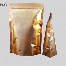50 шт 8 Размер Горячая Распродажа упаковочная сумка из алюминиевой фольги с золотым замком на молнии самозапечатывающаяся перерабатываемая Сумка-стойка влагостойкая сумка для хранения