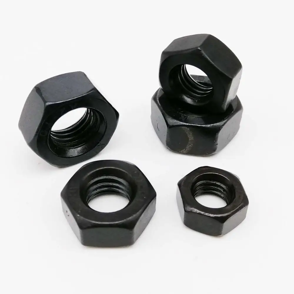 25/50/100pcs DIN934 M1.6-M8 Black 304 Stainless Steel Metric Hex Hexagon Nuts 