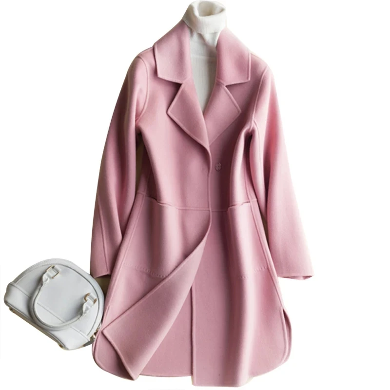 Осенне зимняя женская куртка ручной работы cashmere100 % шерстяное пальто из кашемира