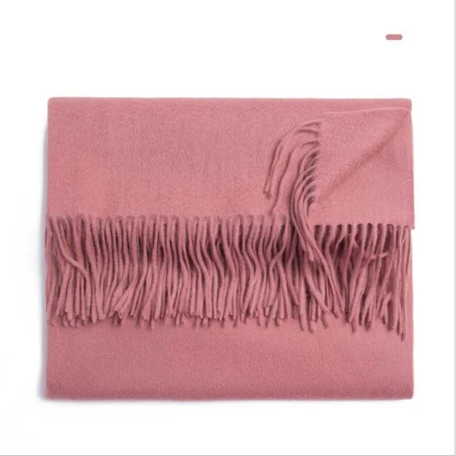 Top Grade Cashmere Scarf Women for Ladies Men's Scarves Solid Long Scarves with Tassel Shawl Wraps Poncho Stole 70*200cm - Цвет: Bean paste