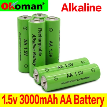 

New Brand AA rechargeable battery 3000mah 1.5V New Alkaline Rechargeable batery for led light toy mp3 Free shipping