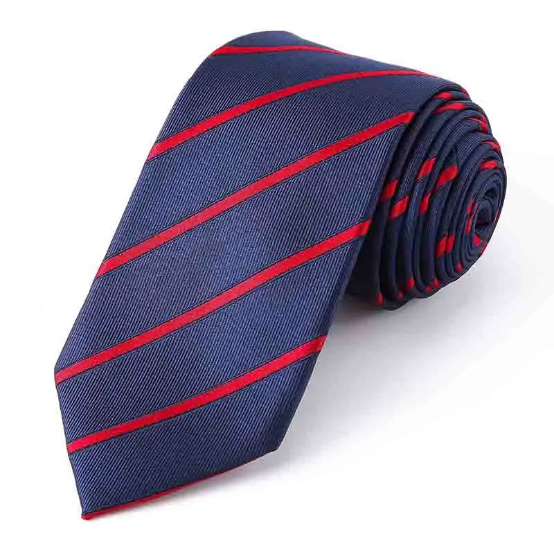 Мужской галстук в полоску, 6,5 см, настоящий шелк, высший сорт, деловая одежда ручной работы, жаккардовый узкий галстук, простой мужской галстук в Корейском стиле