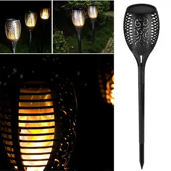 

3PCS 96 LED Solar Flame Lamp Outdoor Torch Lights Safety Waterproof Light Flicker Lights for Garden Decoration Automatic On Dusk