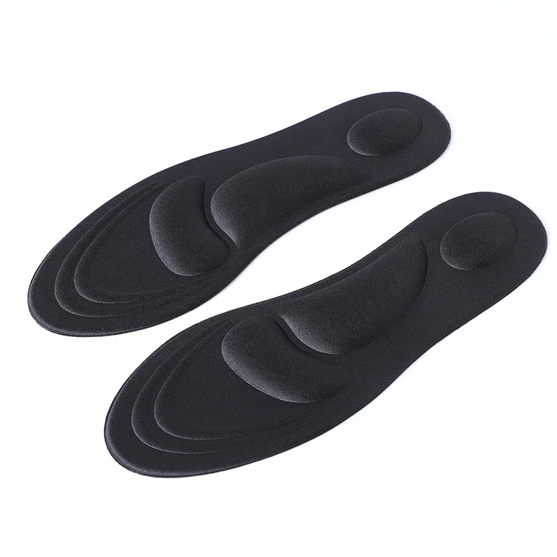 40-43black 4D поддержка супинатора дышащая хлопковая ударная стелька Массажная губка против боли Женская Мужская Спортивная обувь ремонт обуви ортопедические стельки - Цвет: 40-43black
