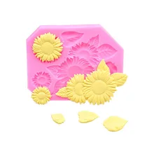 Силиконовая форма в виде подсолнечника Форма для сладостей цветок свадебный торт декоративные инструменты для нарезки печенья Форма для выпечки, шоколада инструмент