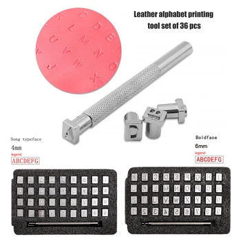 

37Pcs DIY Leather Seal Engraving Craft Tool Steel Alphabet Number Stamp Leather Stamping Printing Metal Mold Engraving Tool Set