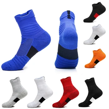 

High quality Men Sports Outdoor Breathable Socks Basketball Socks Men's Bottom Anti-Slip Towel Quick-drying Running Socks