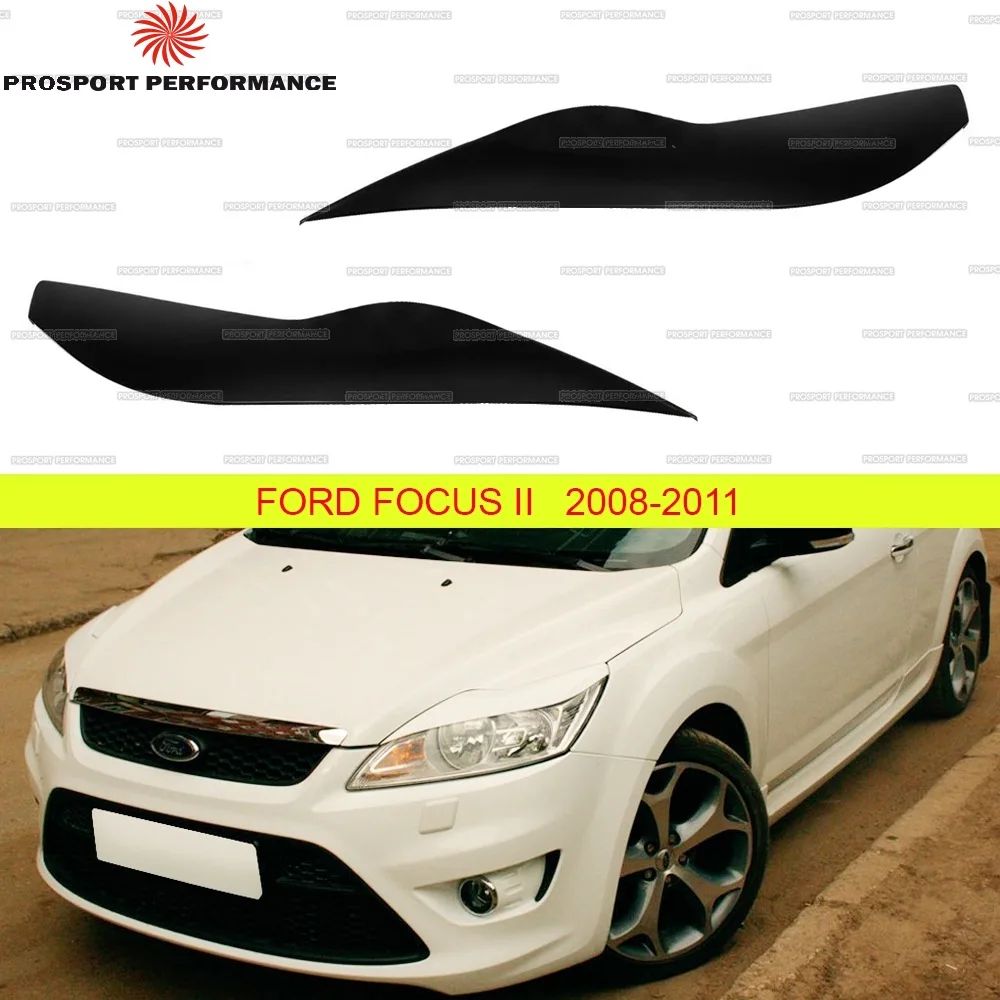 Headlight Eyebrow Eyelid Cover Fits Ford Mondeo MK4, 2pcs, ABS, tuning