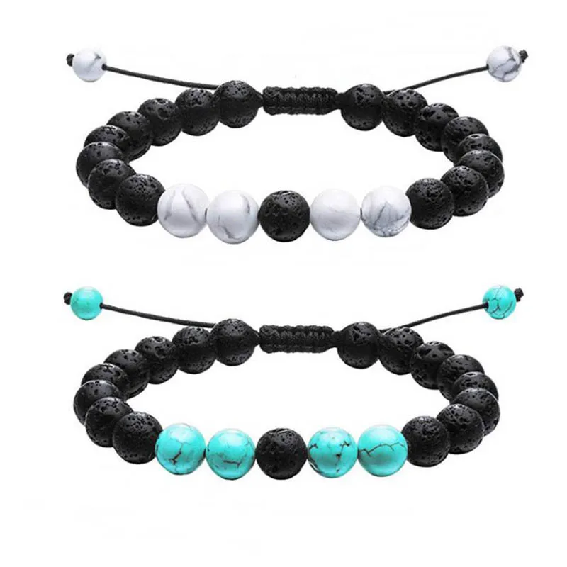 Fashion Natural Volcanic Rocks Beads Adjustable Bracelet Bangle Jewelry Gift