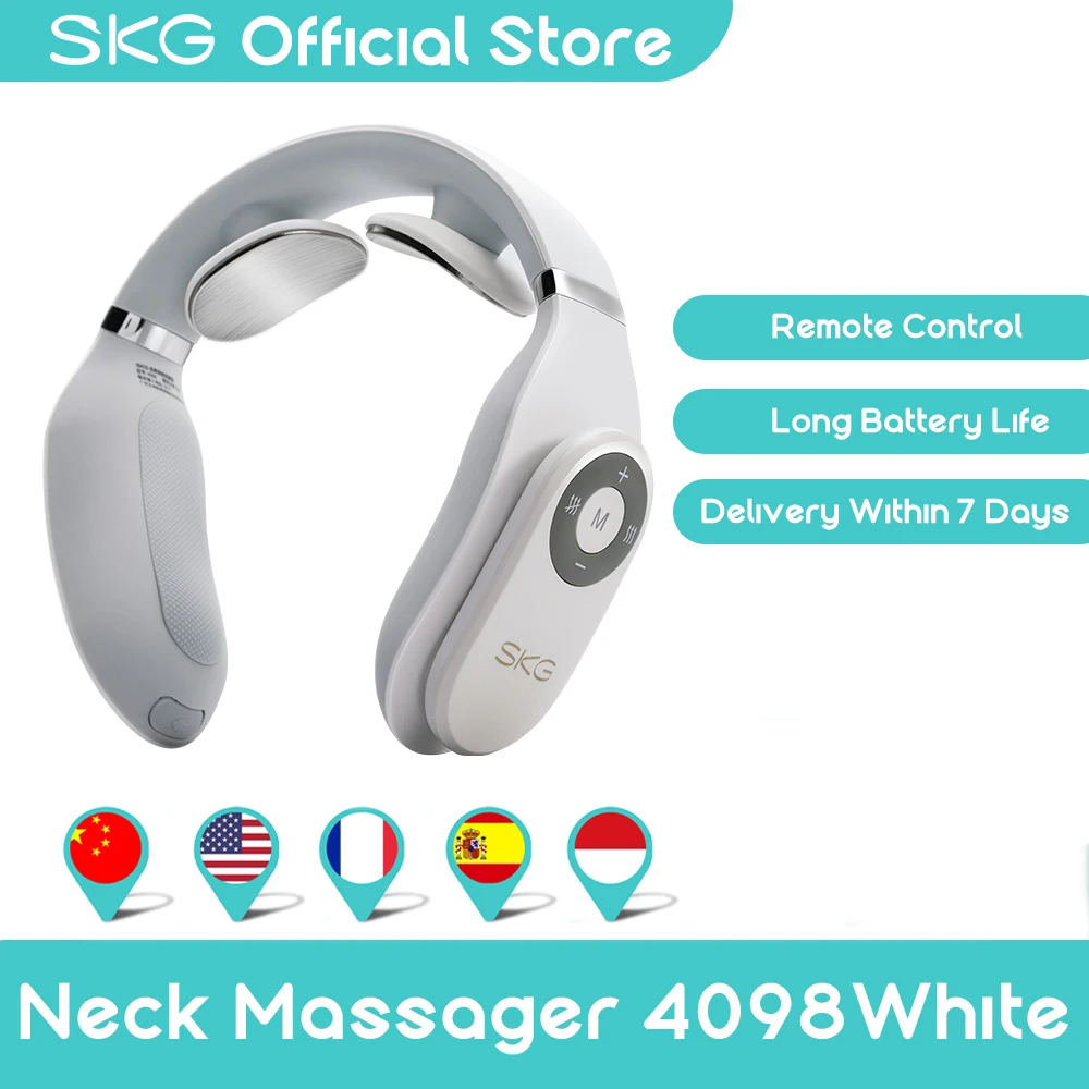SKG Neck Massager Remote Control Hot Compress EMS Electric Pulse Smart Neck Massager Cervical Pain Relief electric Neck massager