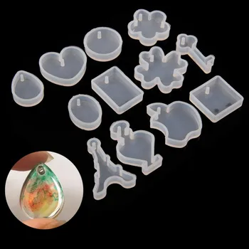 

12pcs/set Hot sell UV Silicone Resin Mold For Jewelry Crafts Making Clay Silicone Mold