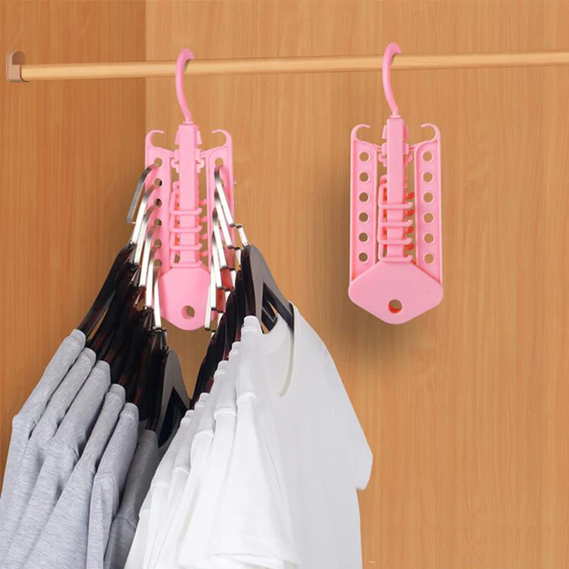 

Clothes Hanger Multifunctional Plastic Retractable Folding Province Space Clothes Rack Magic Clothes Rack Household Receptive