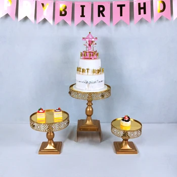 

Tobs Gold Lace Edge Cake Stand Cake Decorating Wedding Plates Set