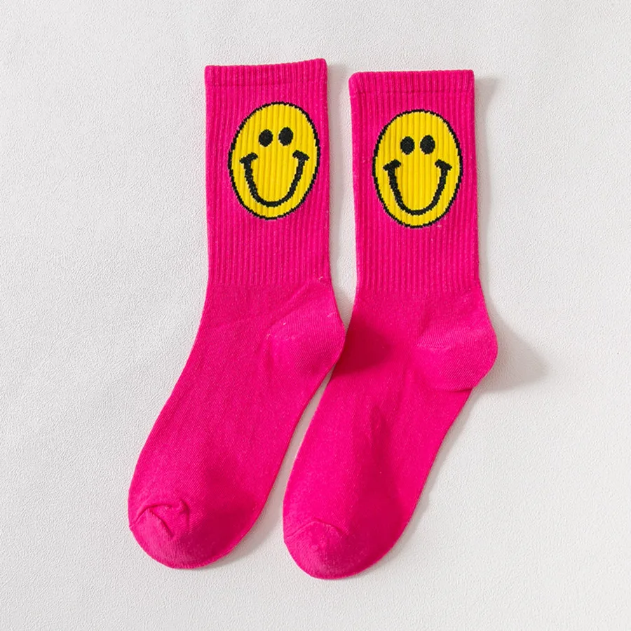 long socks for women Fashion Big Smile Face Plus Size Women Socks Cotton Creative Personality Pure Color Funny Socks for Ladies Meias 091402 winter socks for women Women's Socks
