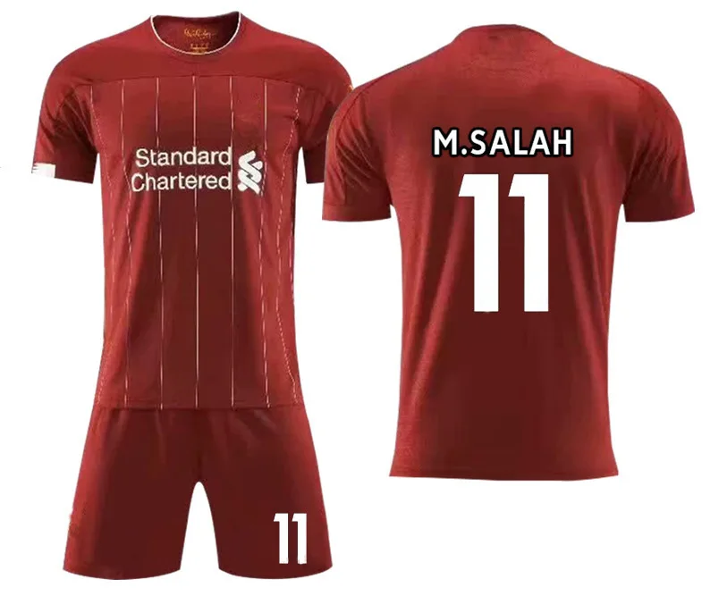 

19-20 Liverpool Home Football Clothes Suit Men's Adult Children's Short Sleeved Training Suit Jersey Football Clothes Custom
