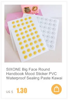 SIXONE 1 шт Ins креативные милые мини-наклейки выражение улыбающегося лица пакет телефон стикер s руководство Материал декоративная наклейка