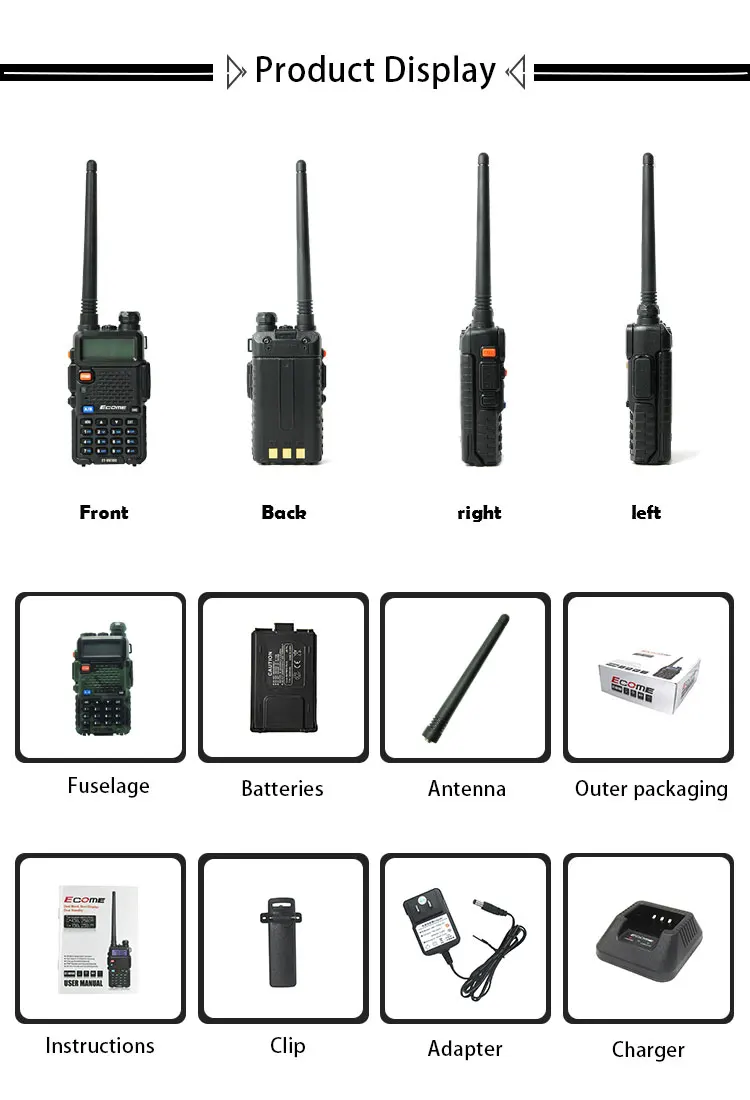 ET-UV100 analog digital walkie talkie