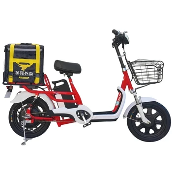 

Travel Electric Bicycle Two Wheels Takeaway Electric Bicycles 48V 350W Electric Bikes Adults With Larger Basket